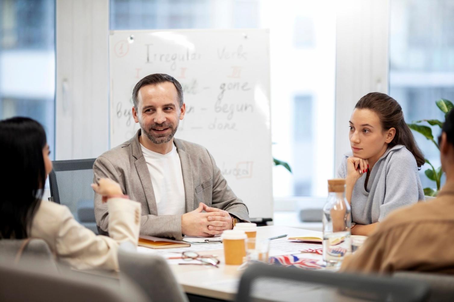 Teilnehmer bei einem Finanzworkshop